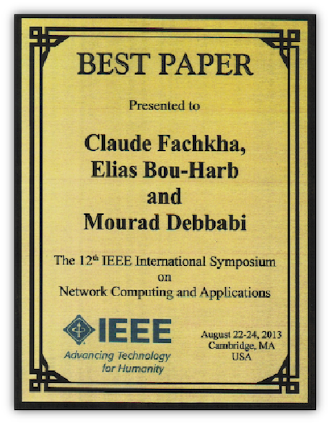 Best Paper Award at IEEE NCA 2013